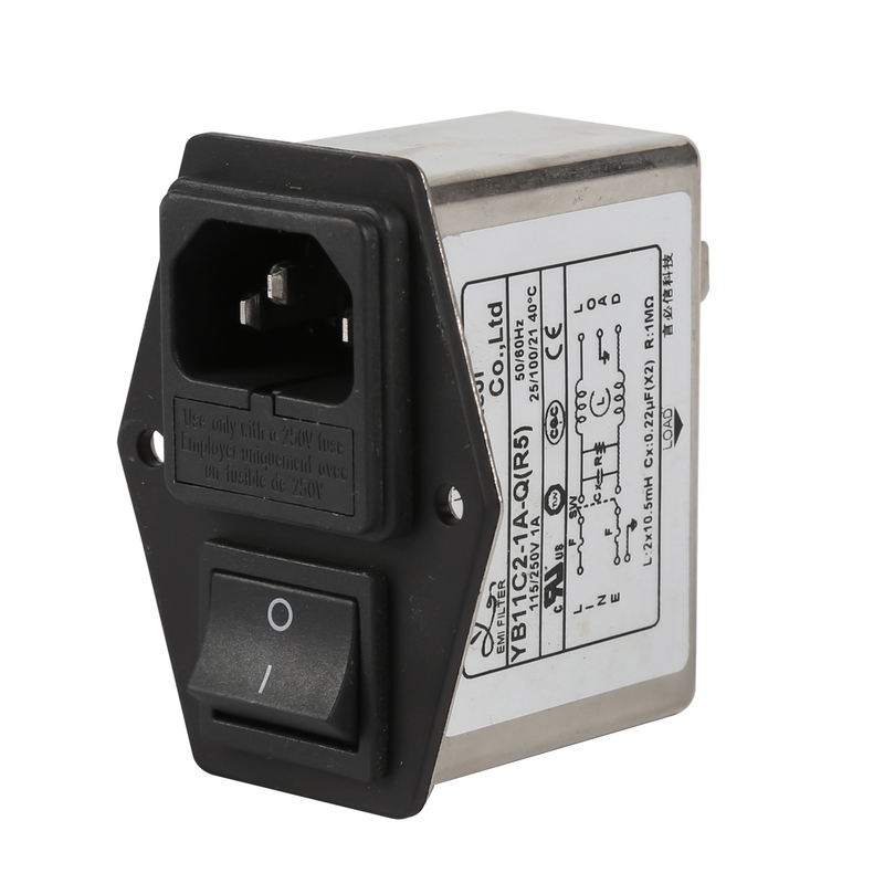 Peralatan Medis Double Fuse Emi Power Filter High Efficiency IEC Inlet Power Line Filter