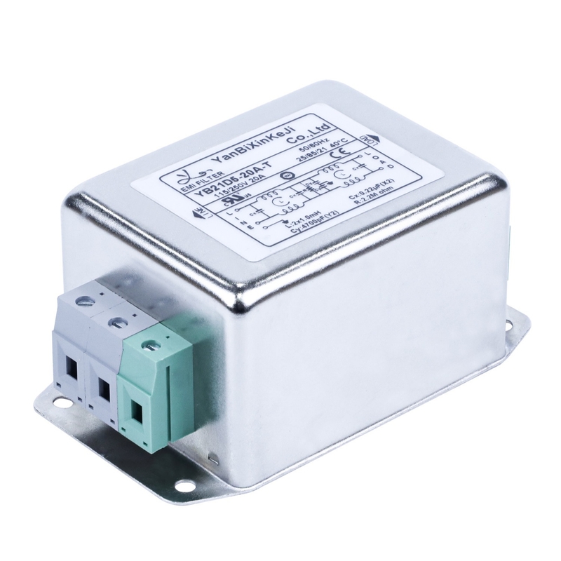 20A Terminal Block Power Line Filter Enhanced Single Phase Filter Untuk Peralatan Fitness