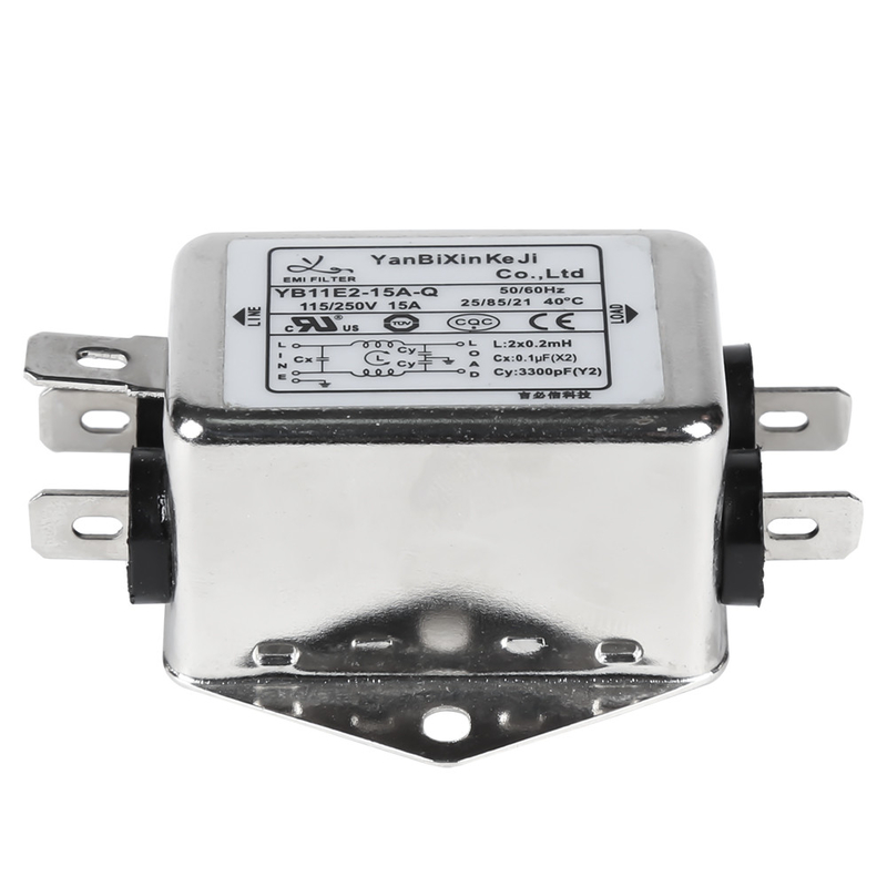 220V 15amps YB-E Passive Single Phase Filter Power Line Filter Untuk Peralatan Listrik