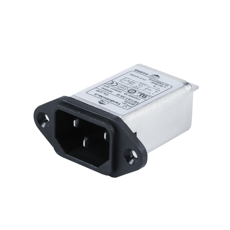 Filter Inlet EMI Multi-Fungsi 110V / 250V 3A Soket Arus Kebocoran Rendah Filter Kebisingan IEC