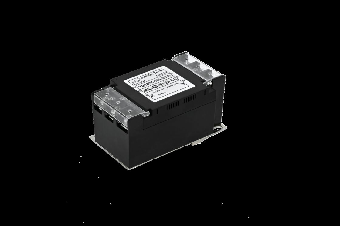 Filter EMI/EMC Perumahan Plastik Aman dengan Filter Satu Fase dengan Penutup Blok Terminal