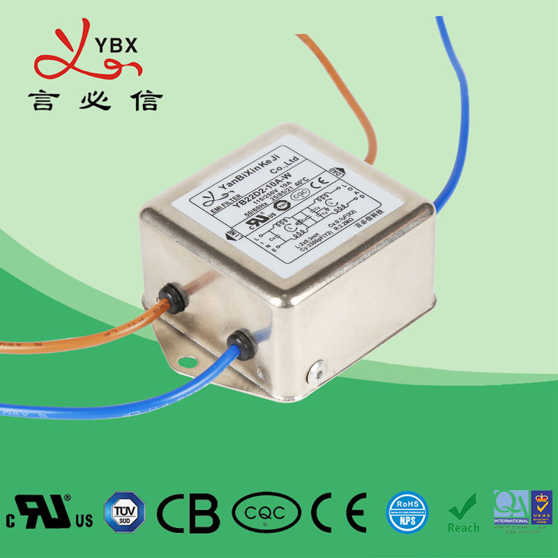 Peralatan Datacom AC Jalur Noise Filter EMI EMC 120V 250VAC