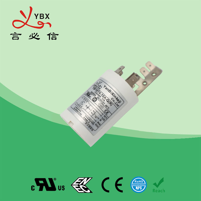 Yanbixin 250V 16A Plastik Power Supply Noise Filter Untuk Peralatan Rumah Tangga Putih