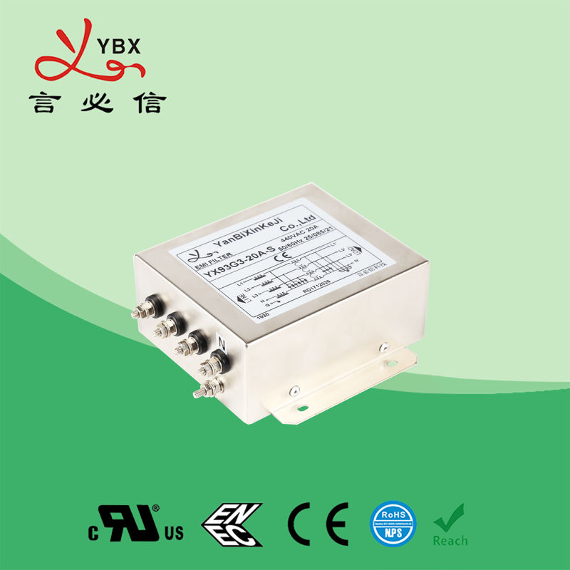 50A AC Converter EMC Noise Filter 12V 24V 48V 80V 250V Ramah Lingkungan